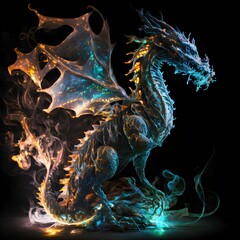 a gorgeous light paintinga fantasy dragon high contrast detailed fantasy 8k 