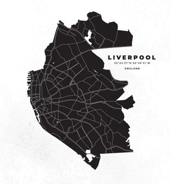 Liverpool map vector poster flyer