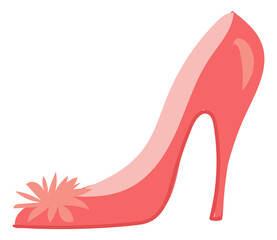 Pretty red shoe. Cartoon high heel footwear