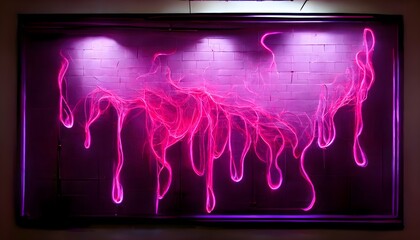 deep purple neon on hot pink plasma wall 