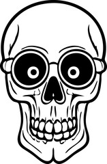 Drawing of human skull.