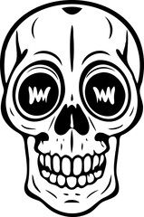 Drawing of human skull.