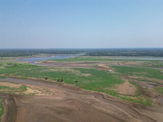 Fototapeta na wymiar historic drought of rivers in the Amazon 2023