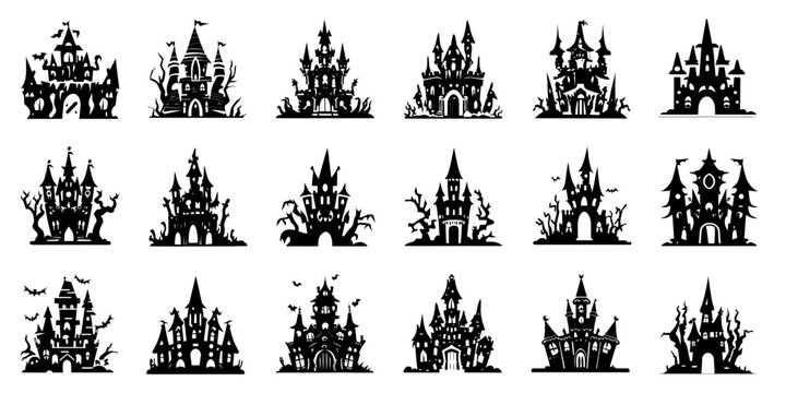 18 Spooky Castle Vectors