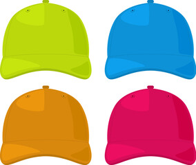 vector set of colorful sport caps