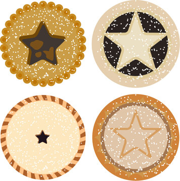 vector Christmas mince pie set