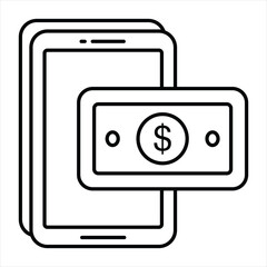 mobile payment line icon design style