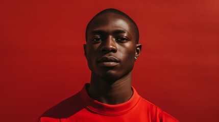 Obraz premium Bright portrait of an African. Generative AI