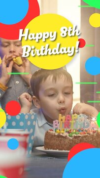 Colorful happy birthday social media announcement template