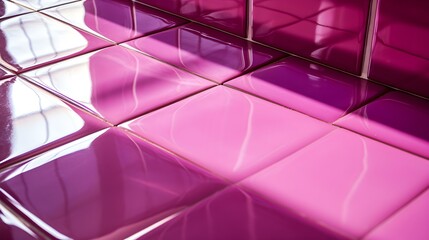 Close up of a glossy floor in fuchsia Colors reflecting the Daylight
