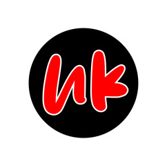 HK brand name red letters icon.
