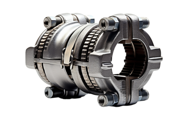 Leak Repair Clamp on a Clear Surface or Transparent Background. Generative AI