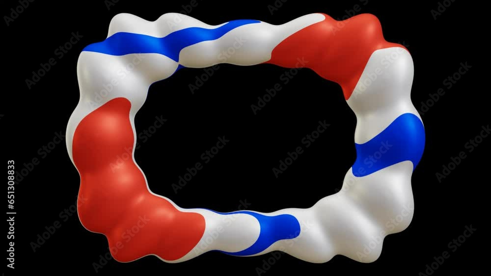 Poster animation of colorful geometric frame in 3d rendering for decoration, text and image concept.