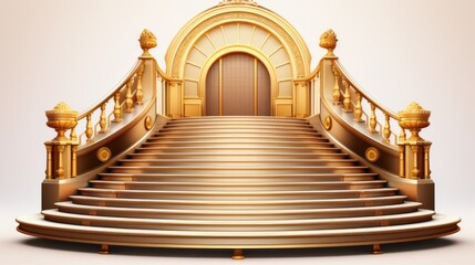 Luxurious golden staircase for the award ceremony.
