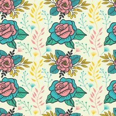 Floral seamless pattern.  colorful flower bouquet