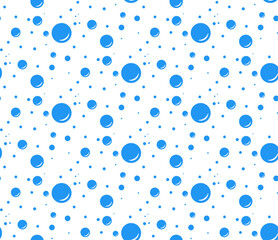Bubbles soda seamless pattern. ?arbonated blue water texture