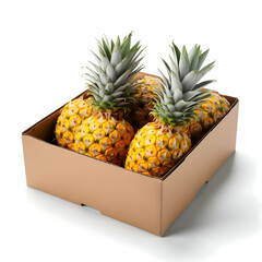 Pineapples in a show box for sale. High quality