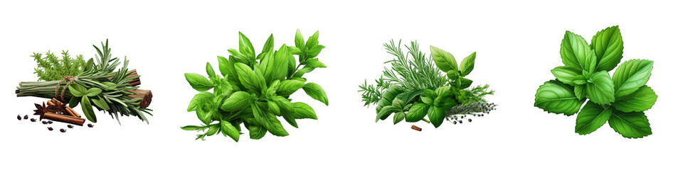 Herbs clipart collection, vector, icons isolated on transparent background