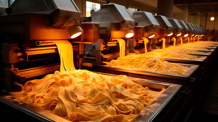 Homemade Fresh Pasta Drying: Craftsmanship in Action. Generative AI.