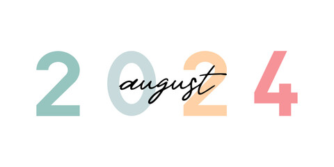 Calendar poster. Minimalistic card. Happy New Year 2024. Poster template