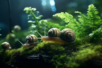 snail on a leaf, Generative AI