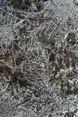 Texture of ice on the lake, abstract image.