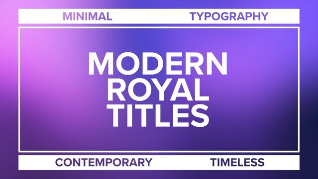 Modern Royal Titles Minimal Title Template