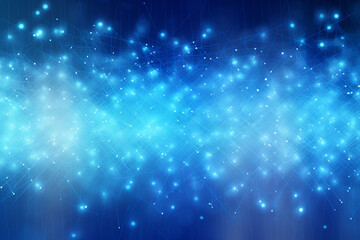 Abstract blue digital technology background of dots,  and lines. Concept for neural network, communication, data stream, big data, cyber data flow,  supercomputer, cloud computing. Generative AI