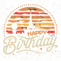 Happy Birthday Illustration generated AI