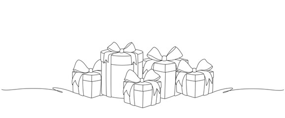 gift box line art style. birthday, merry christmas, thanksgiving, black friday element vector