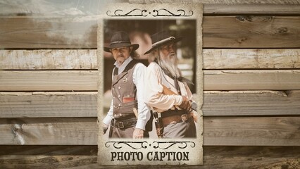 Fototapeta na wymiar Western Cowboy Wanted Poster Intro slideshow