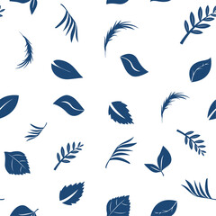 Fototapeta na wymiar Seamless pattern of leaves symbolizing eco, green energy, ecology. Vector image, sketch in line art style