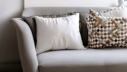 sofa and different kind of pillows. Generated with AI.