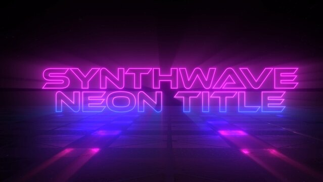Synthwave Retro Neon Floor Title Intro