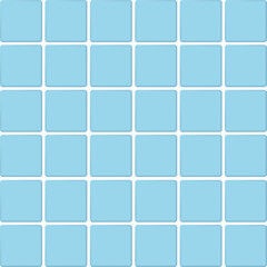 Blue tiles bathroom. Classic ceramic seamless pattern. Square swimming pool mosaic. Wall or floor texture with soft shadow. Simple kitchen or toilet backdrop. Vector illustration