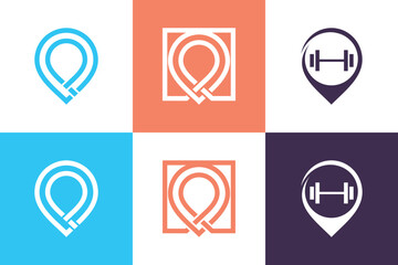 Set of pin point logo design element vector with creative concept