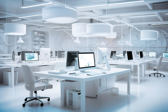 Modern workplace with laptop