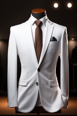 Mens suit in a mannequin with smart costume.
