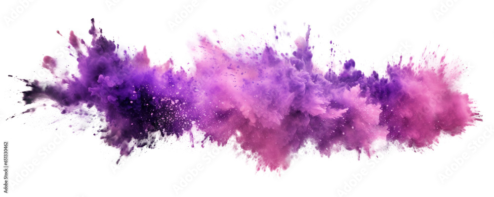 Wall mural purple explosion smoke isolated on transparent background - generative ai