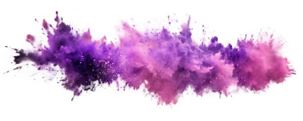Fotobehang Purple explosion smoke isolated on transparent background - Generative AI © comicsans