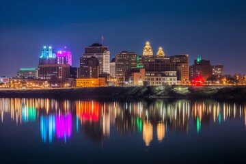 Fototapeta na wymiar Colorful cityscape of Buffalo. Generative AI