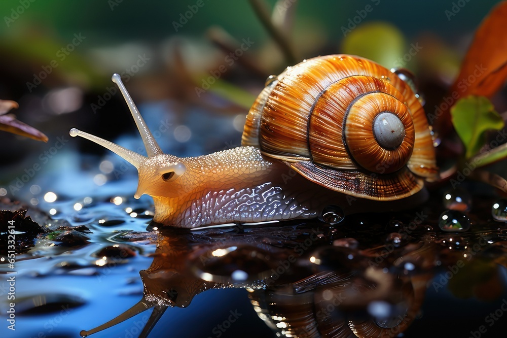 Wall mural macro of snail