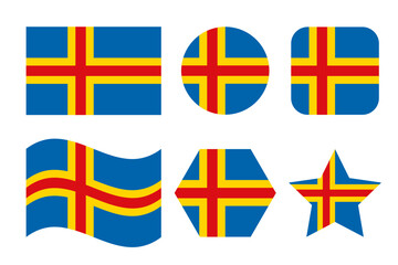 Obraz premium Aland flag simple illustration for independence day or election