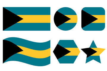 Bahamas flag simple illustration for independence day or election