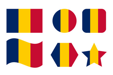 Chad flag simple illustration for independence day or election