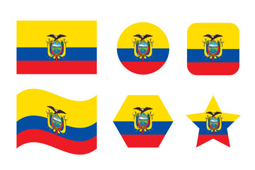 Ecuador flag simple illustration for independence day or election