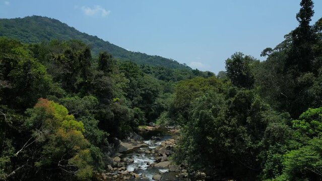 Breathtaking aerial footage of Meemure, Sri Lanka, featuring majestic mountains and winding rivers, perfect for travel and nature enthusiasts