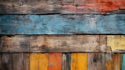 Fototapeta premium Close-Up of Painted Wooden Wall