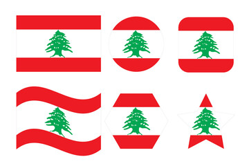 Lebanon flag simple illustration for independence day or election