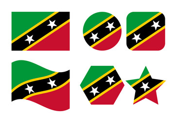 Saint Kitts and Nevis flag simple illustration for independence day or election